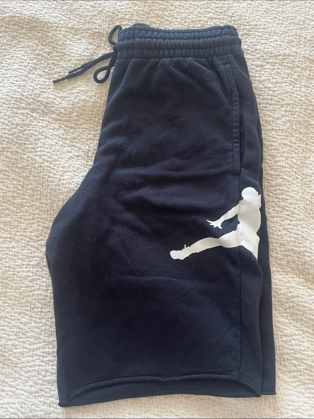 Men’s Black Athletic Shorts with White Graphic